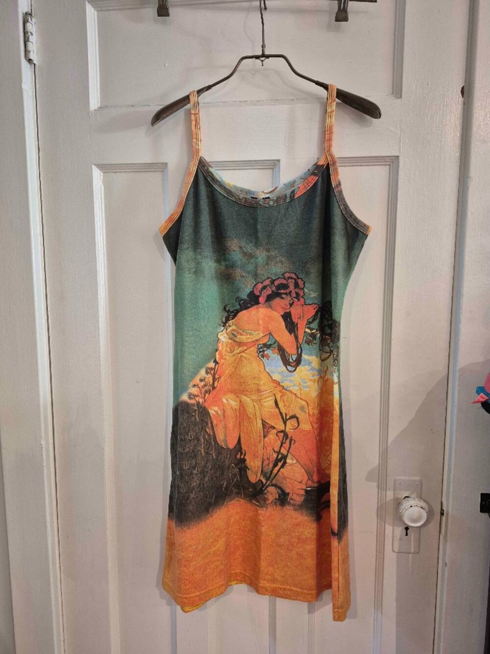 THAI CRAFT WAREHOUSE AOP MUCHA PRINT DRESS SIZE XL